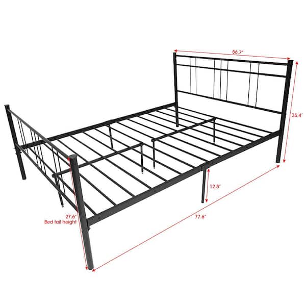 Platform Bed Frame, King Bed Frame With Headboard No Box Spring Required