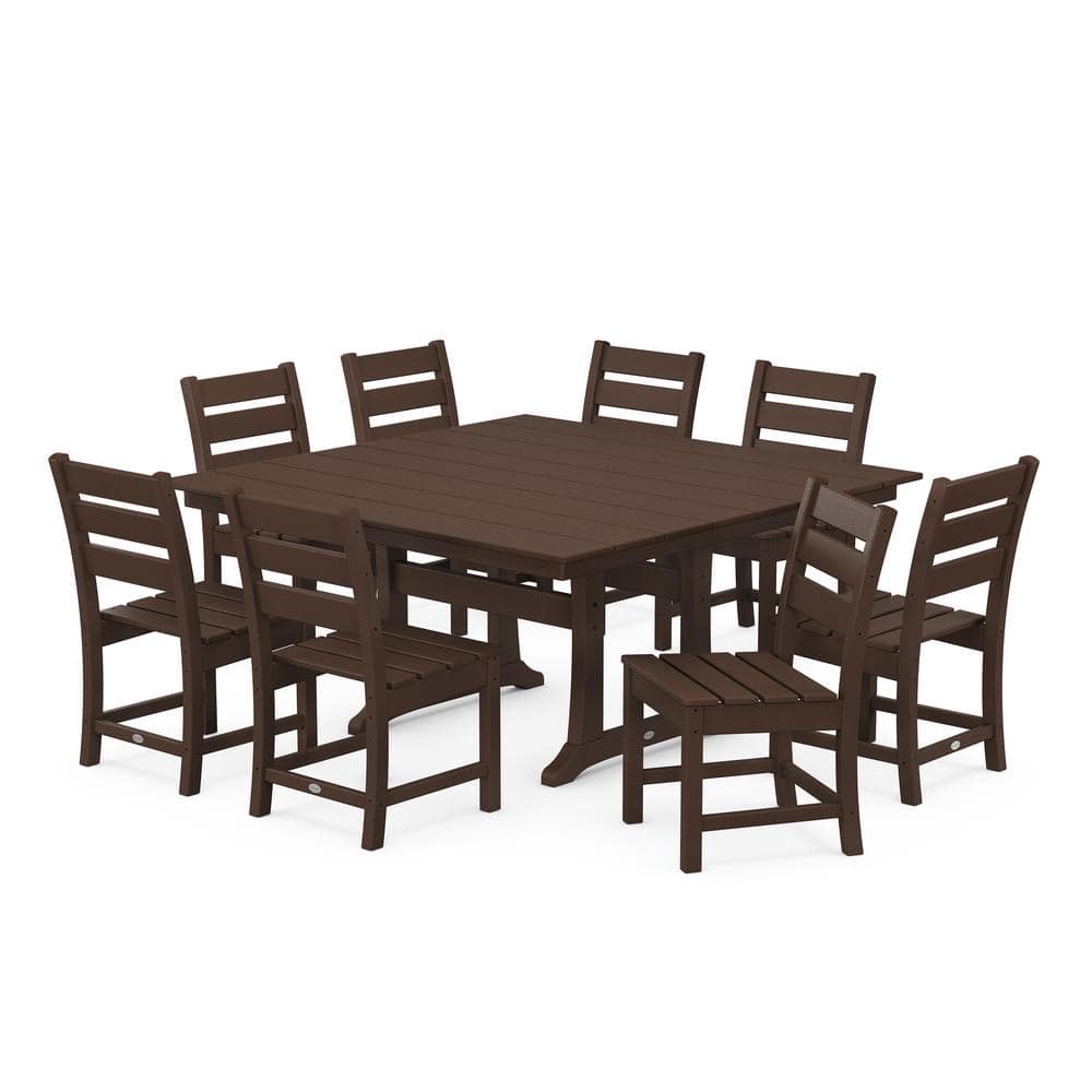 Reviews for POLYWOOD Grant Park Mahogany 9Piece Farmhouse Trestle