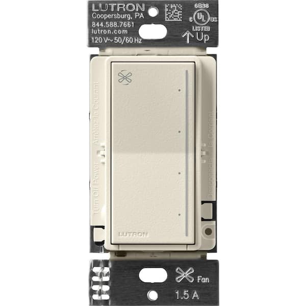 Lutron Sunnata Touch Fan Control, 4-Speed, 1.5 Amp/Single-Pole, Pumice (ST-FSQ-N-PM)