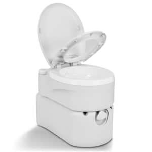 4.5 Gal. White Portable Toilet No Leakage Outdoor Camping Flush Toilet with Waste Tank