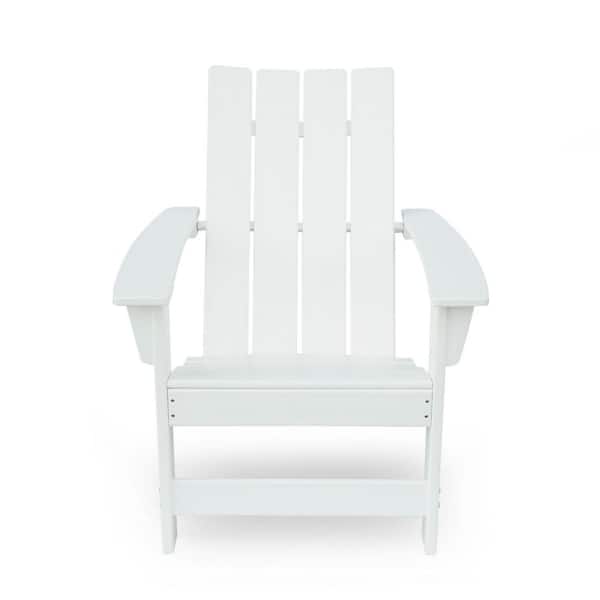 Anky White HDPE Plastic Outdoor Adirondack Chair (Set of 1)