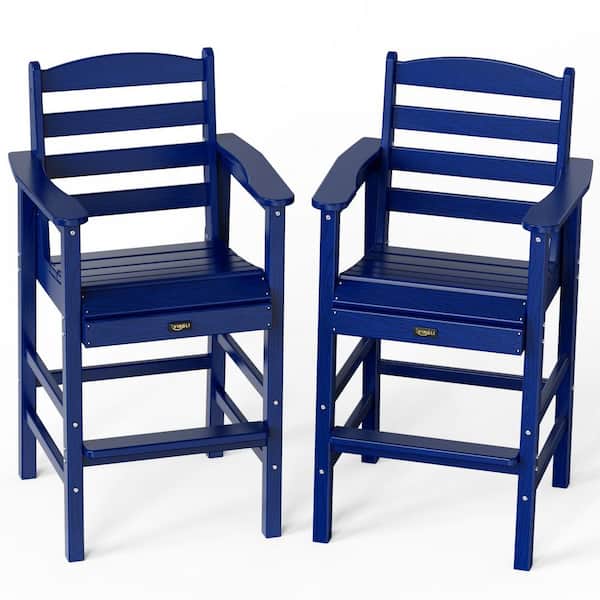 VINGLI Plastic Outdoor Bar Stool All-Weather Patio Bar Height