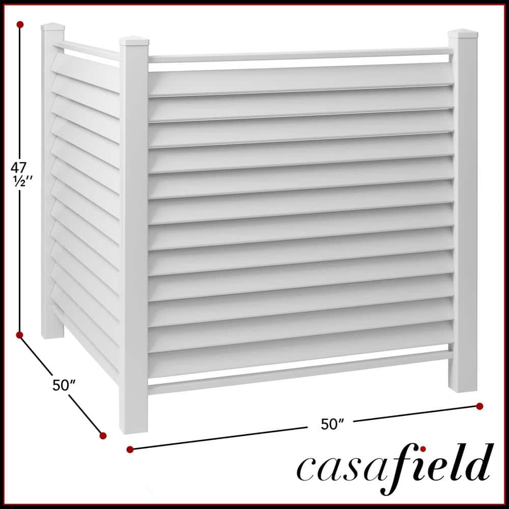 Casafield 48" x 48" White Vinyl Louvered Privacy Screen