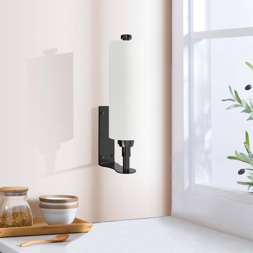 Lynzavix Under Cabinet Black Paper Towel Holder Single Hand Tear with ...