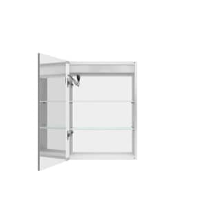 20 in. W x 28 in. H Anti-Fog LED Rectangular Silver Aluminum Recessed/Surface Mount Medicine Cabinet with Mirror