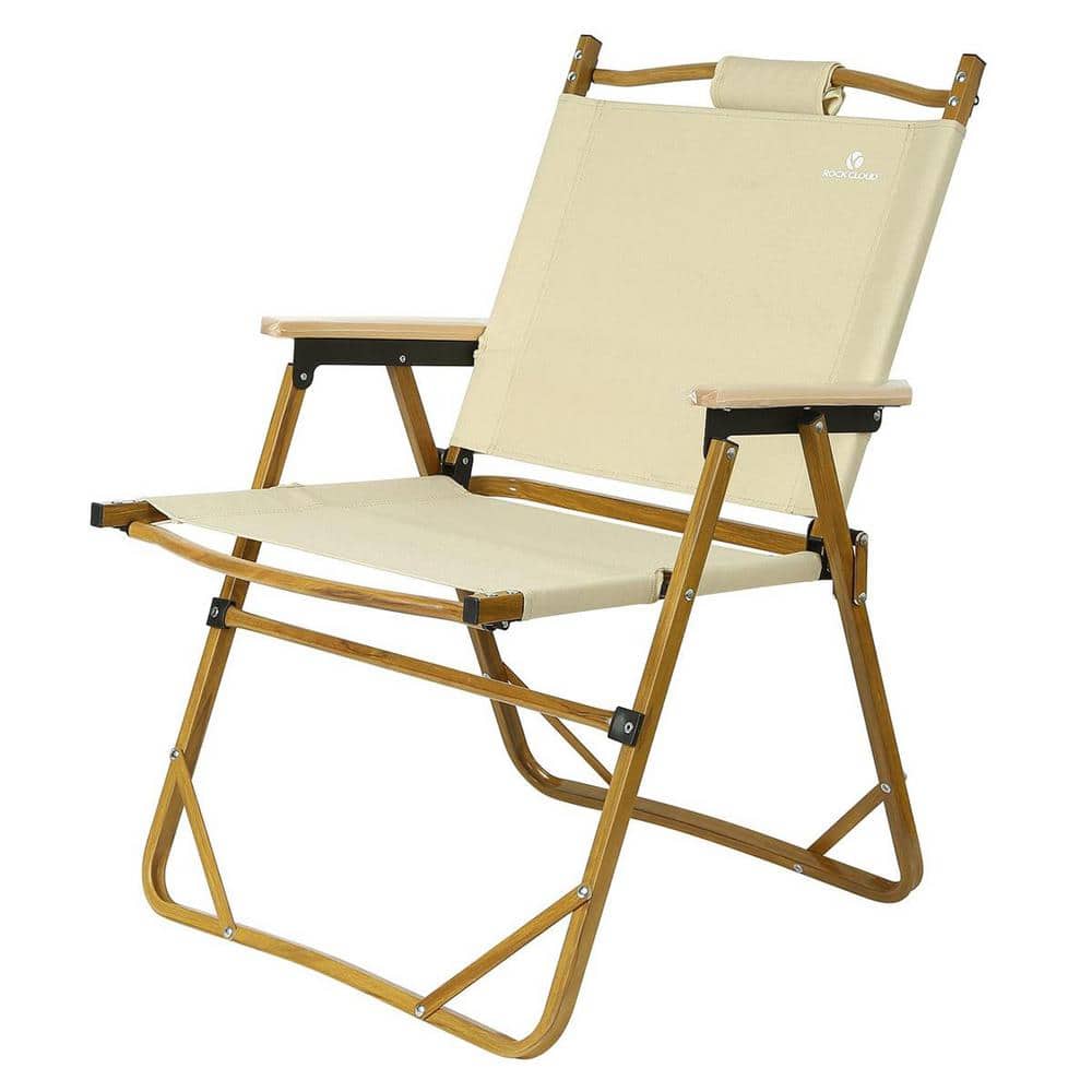 Portable Folding Beige Camping Chair Beach Chair