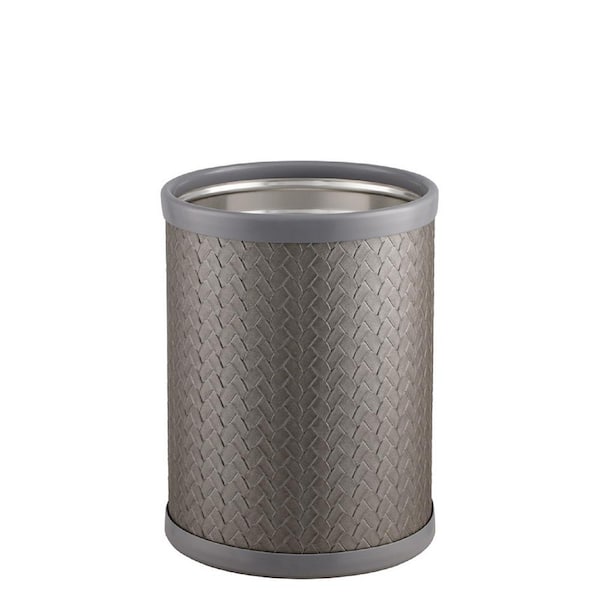 Kraftware San Remo 8 qt. Silver Round Waste Basket