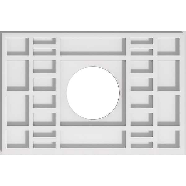 Ekena Millwork 1 in. P X 14 in. W X 9-3/8 in. H X 4 in. ID Beaux Architectural Grade PVC Contemporary Ceiling Medallion