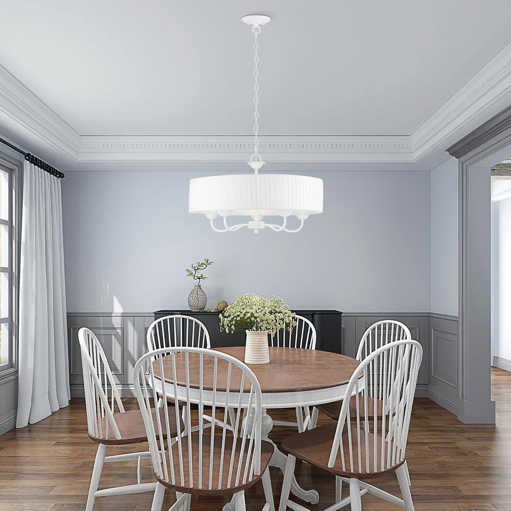 Edinburgh 23" White Glass Drum Pendant Light