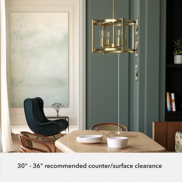 Hunter Astwood 4 Light Alturas Gold Island Chandelier Dining Room light