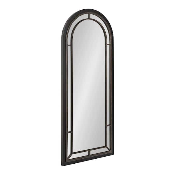 Kate and Laurel Audubon 48 in. x 20 in. Classic Arch Framed Black Wall Accent Mirror