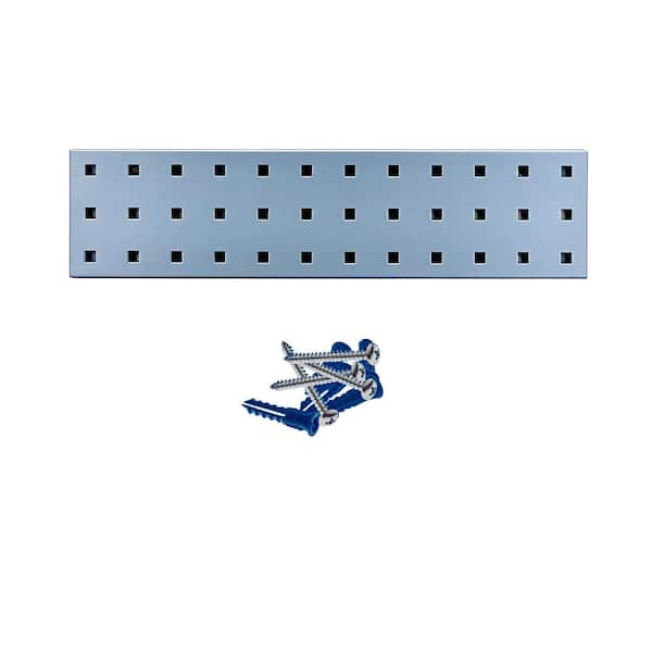 Triton Products (1) 18 in. W x 4.5 in. H Silver Epoxy, 18-Gauge Steel Square Hole Pegboard Strip