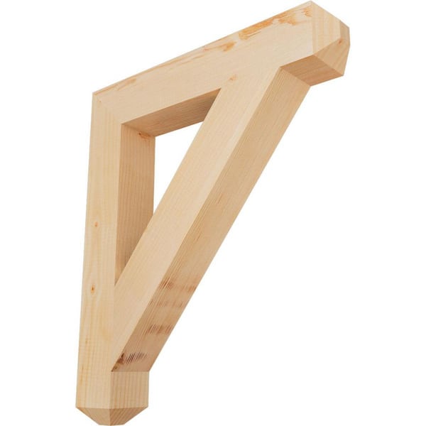 Ekena Millwork 3.5 in. x 28 in. x 24 in. Douglas Fir Traditional Craftsman Smooth Bracket