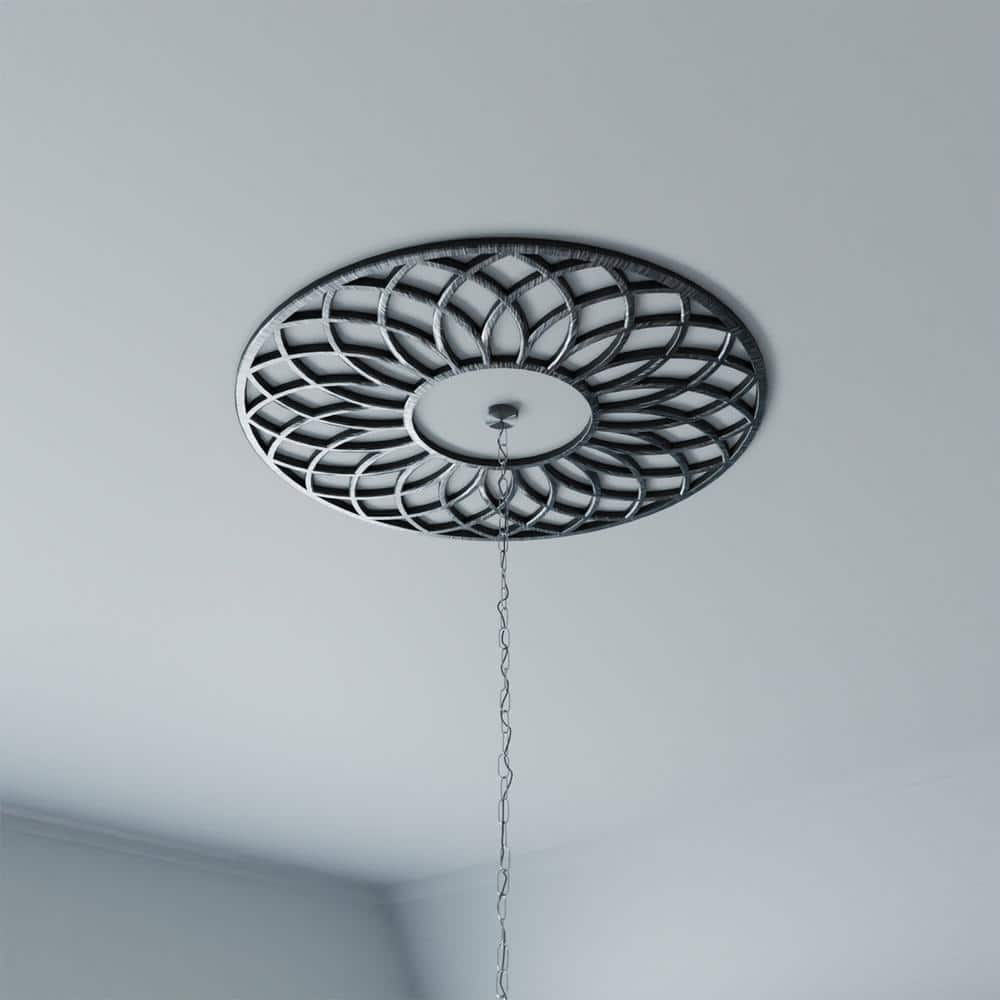 18" Antiqued Brass PVC Pierced Ceiling Medallion