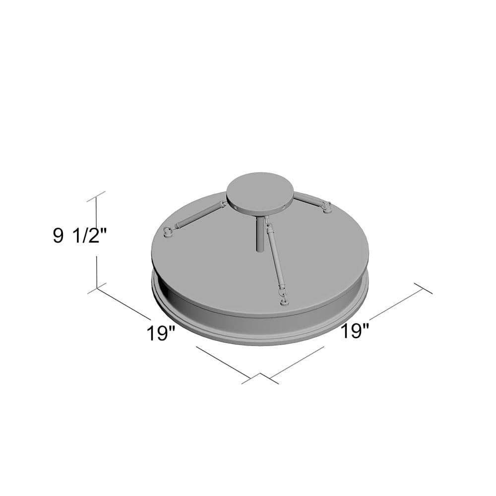 Harbour Point 19" Brushed Nickel Drum Semi-Flush Mount with Etched White Glass