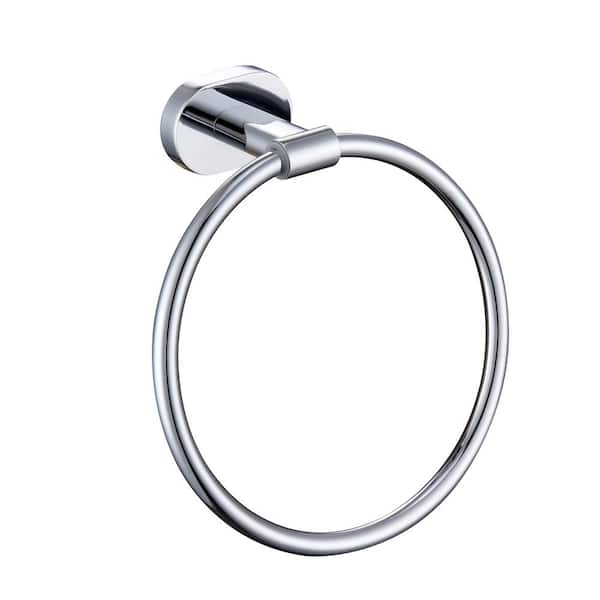 Bath Wall Mounted Towel Ring Hand Towel Holder in Polished Chrome