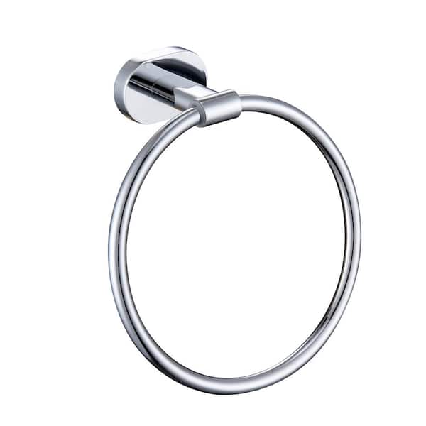 ruiling Bath Wall Mounted Towel Ring Hand Towel Holder in Chrome