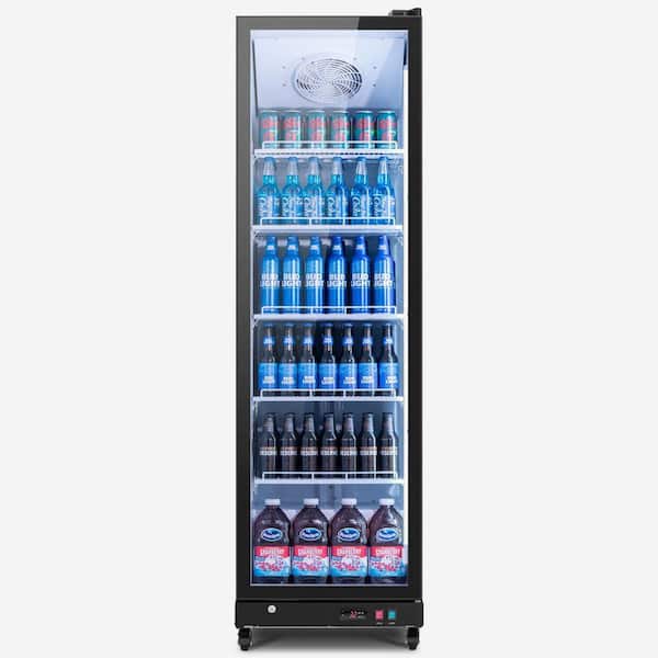 21.7 in. 12.4 cu. ft Merchandiser Refrigerator in Black Commercial Beverage Cooler Adjustable Shelves Dual Glass Door