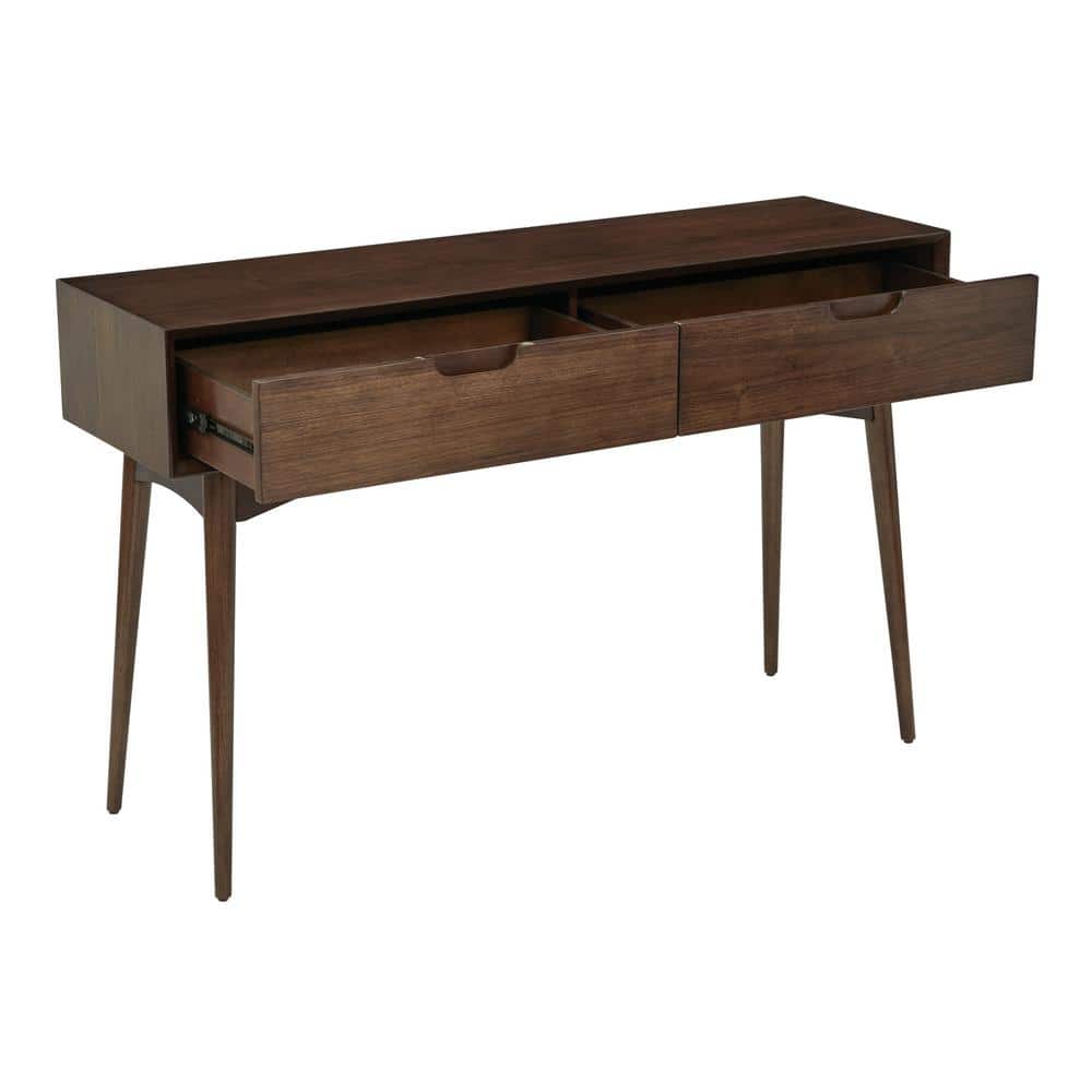 Copenhagen Mid-Century Modern Walnut Console Table with Storage