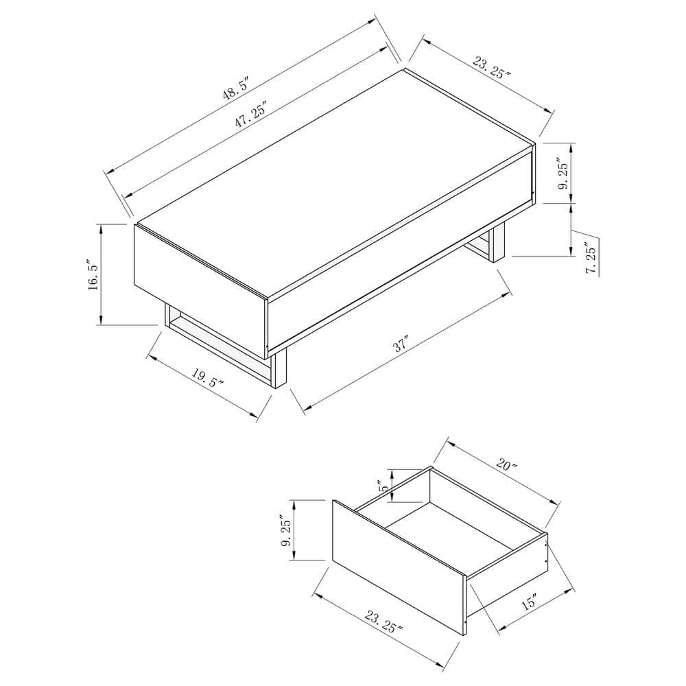 Atchison Contemporary 2-Drawer High Glossy White Coffee Table