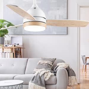 Quinley 42 in. Integrated LED White Ceiling Fan with Light
