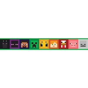 Minecraft Iconic Abstract Multi-Colored Faces Peel and Stick Wallpaper Border