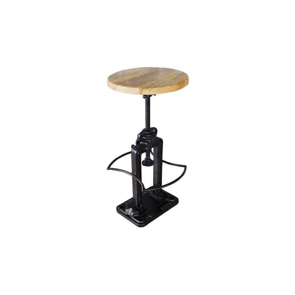 Unbranded Creative Black and Natural Cast Iron Strong Industrial Stool