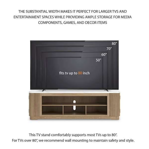 Signature DESIGN BY ASHLEY Camdill Brown/White TV Stand Fits TV's