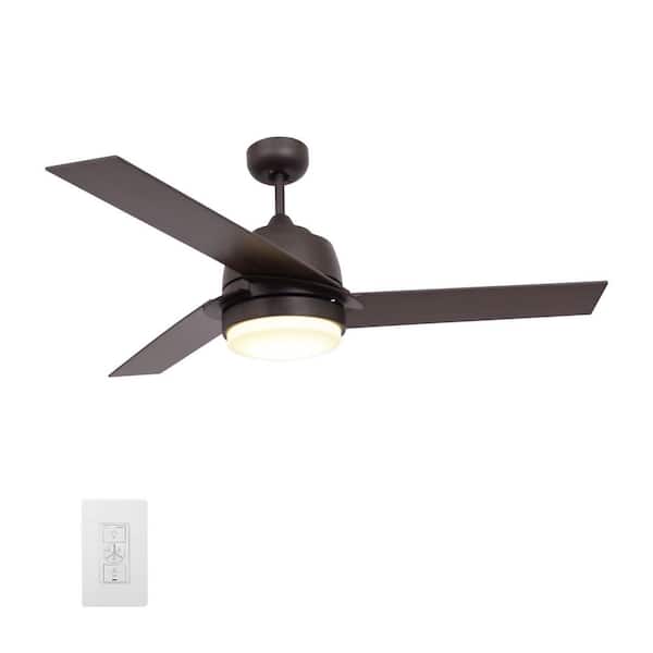CARRO Addison 52 in. Integrated LED Indoor Bronze Smart Ceiling Fan with Light Kit and Wall Control, Works w/Alexa/Google Home