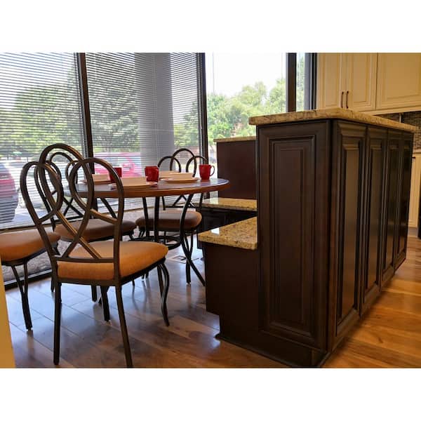 LIFEART CABINETRY Edinburgh Assembled 18 in. x 36 in. x 12 in. Wall Cabinet with 1 Door 2 Shelves in Espresso
