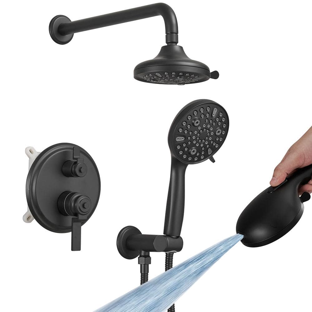 1-Spray Single Handle Round Rain Shower Faucet Set 1.8 GPM with Dual Function Pressure Balance Valve in. Matte Black price history on PriceWatchPro