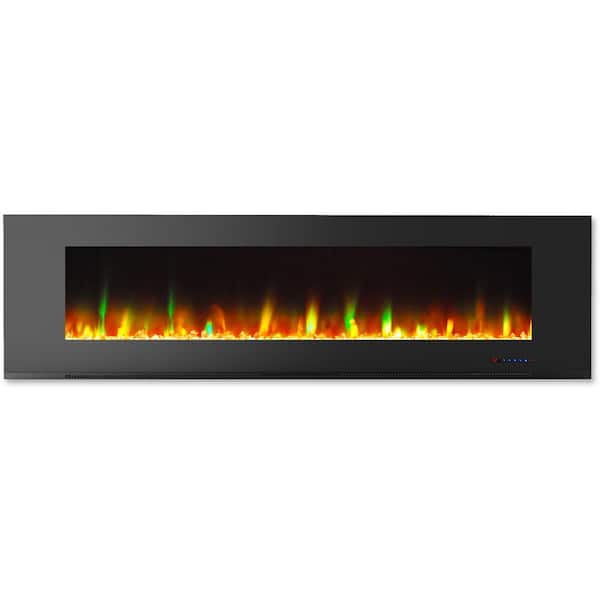 【値下げ】FIRE PLACE TC WIND WALL Cambridge 72 in. Wall-Mount Electric Fireplace in Black with Multi