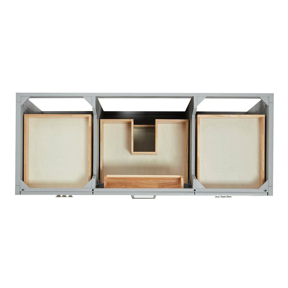 Gray Freestanding Single Sink Bathroom Vanity with Quartz Top