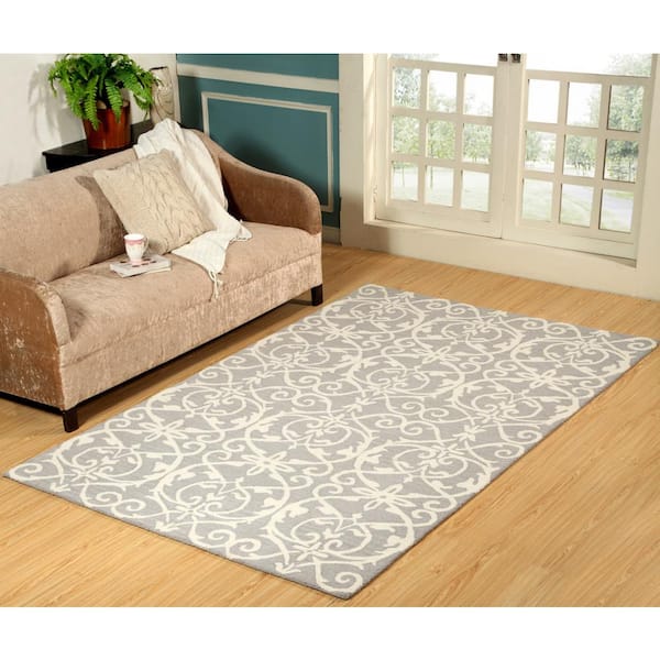 Galleria Silver 3 ft. 3 in. x 5 ft. 3 in. Wool Transitional Indoor Area Rug