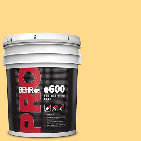 BEHR PRO 5 gal. #P270-4 Egg Cream Flat Exterior Paint