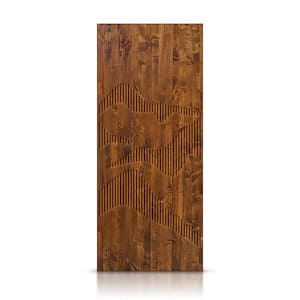 36 in. x 80 in. Hollow Core Walnut Stained Solid Wood Interior Door Slab