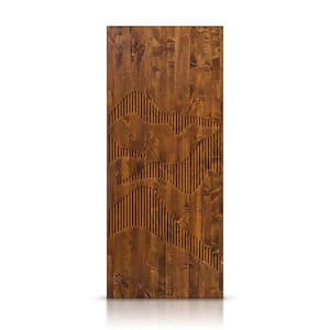38 in. x 80 in. Hollow Core Walnut Stained Solid Wood Interior Door Slab