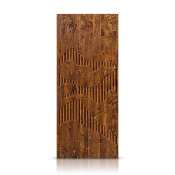 CALHOME 40 in. x 80 in. Hollow Core Walnut Stained Pine Wood Interior Door Slab