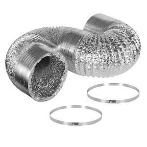 12 in. x 25 ft. Non-Insulated Flexible Aluminum Ducting with Duct Clamps