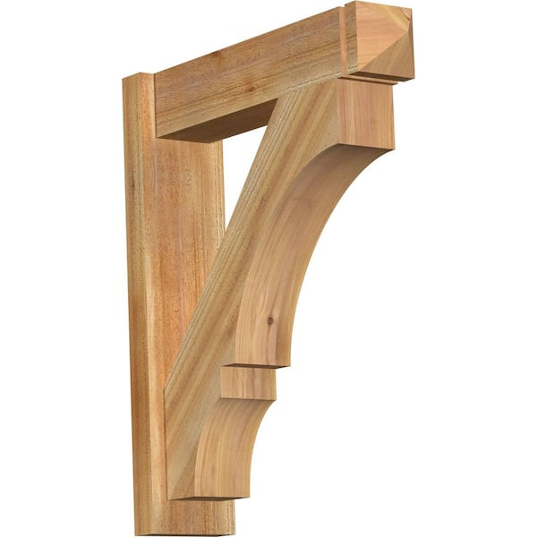 Ekena Millwork 6 in. x 28 in. x 24 in. Western Red Cedar Balboa Arts and Crafts Rough Sawn Outlooker
