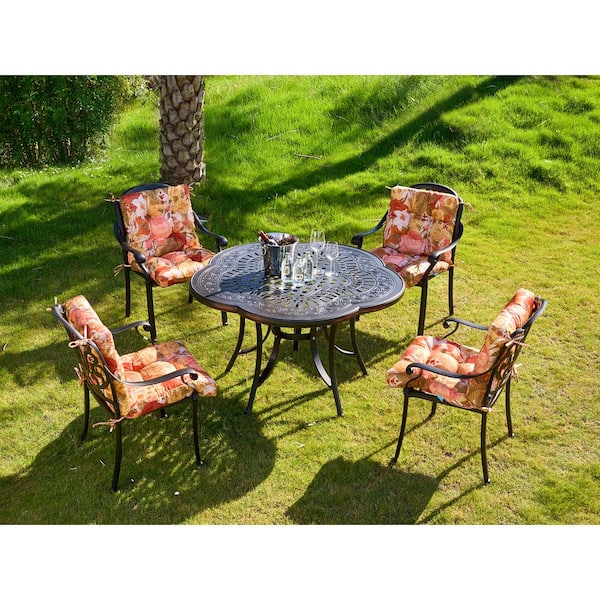 BLISSWALK Outdoor Chair Cushion Tufted/Seat and Back Floral Patio