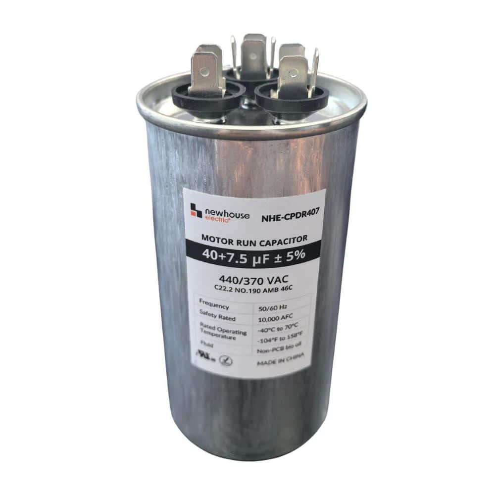 Dual Run Capacitor 40/7.5 MFD 440/370 VAC for Air Conditioner and Heat Pump Systems, Round, Metal price history on PriceWatchPro