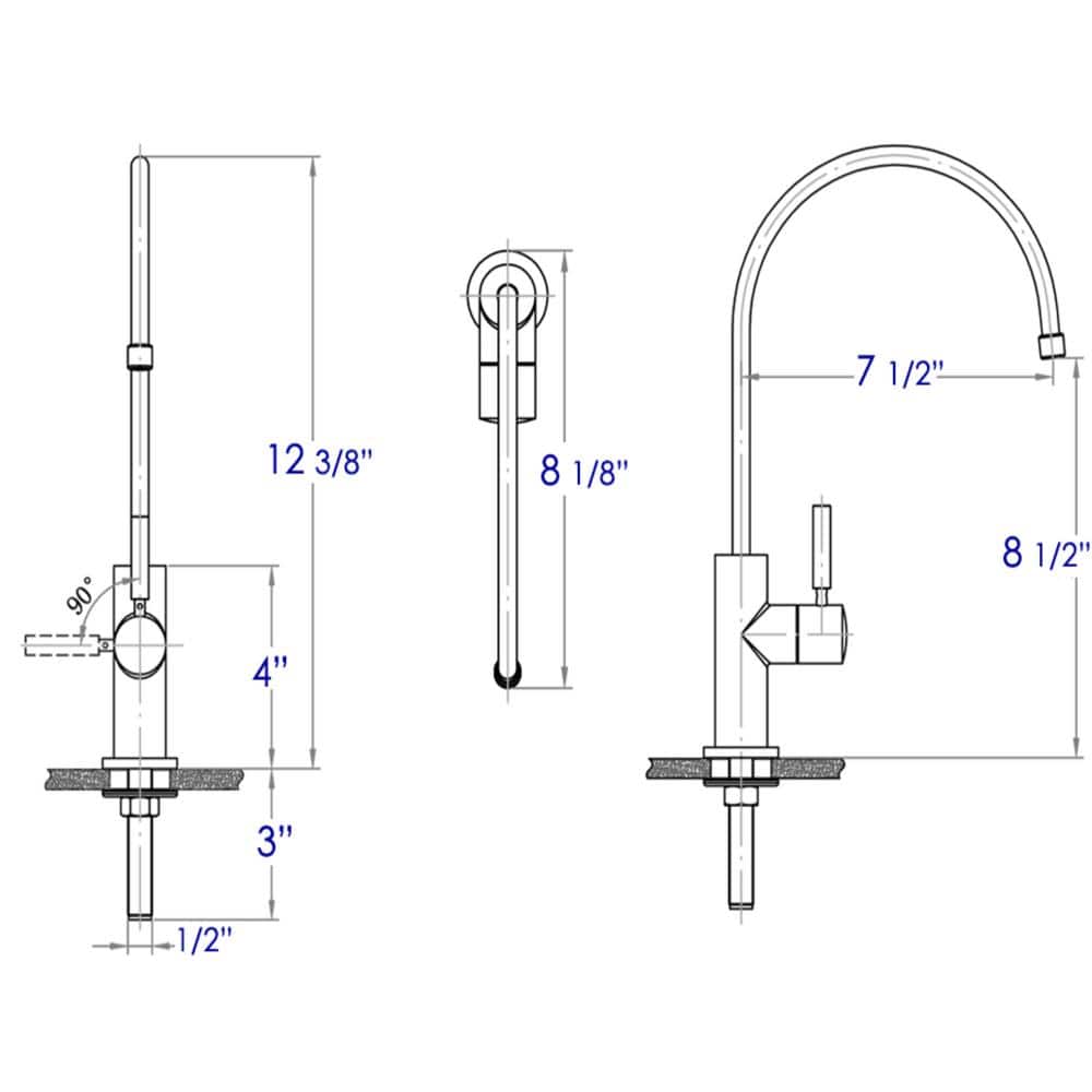 Polished Stainless Steel Kitchen Water Dispenser Faucet