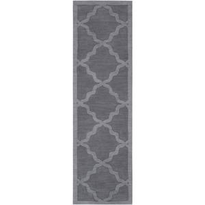 Central Park Abbey Charcoal 2 ft. x 14 ft. Indoor Runner Rug