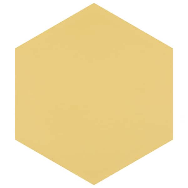 Merola Tile Textile Basic Hex Dandelion 8-5/8 in. x 9-7/8 in. Porcelain Floor and Wall Take Home Tile Sample