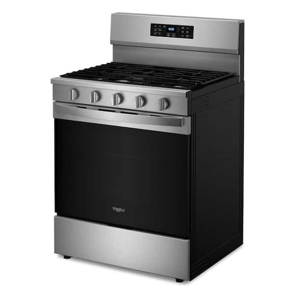 30 in. 5 Burners Freestanding Gas Range in Stainless Steel with Air Cooking Technology