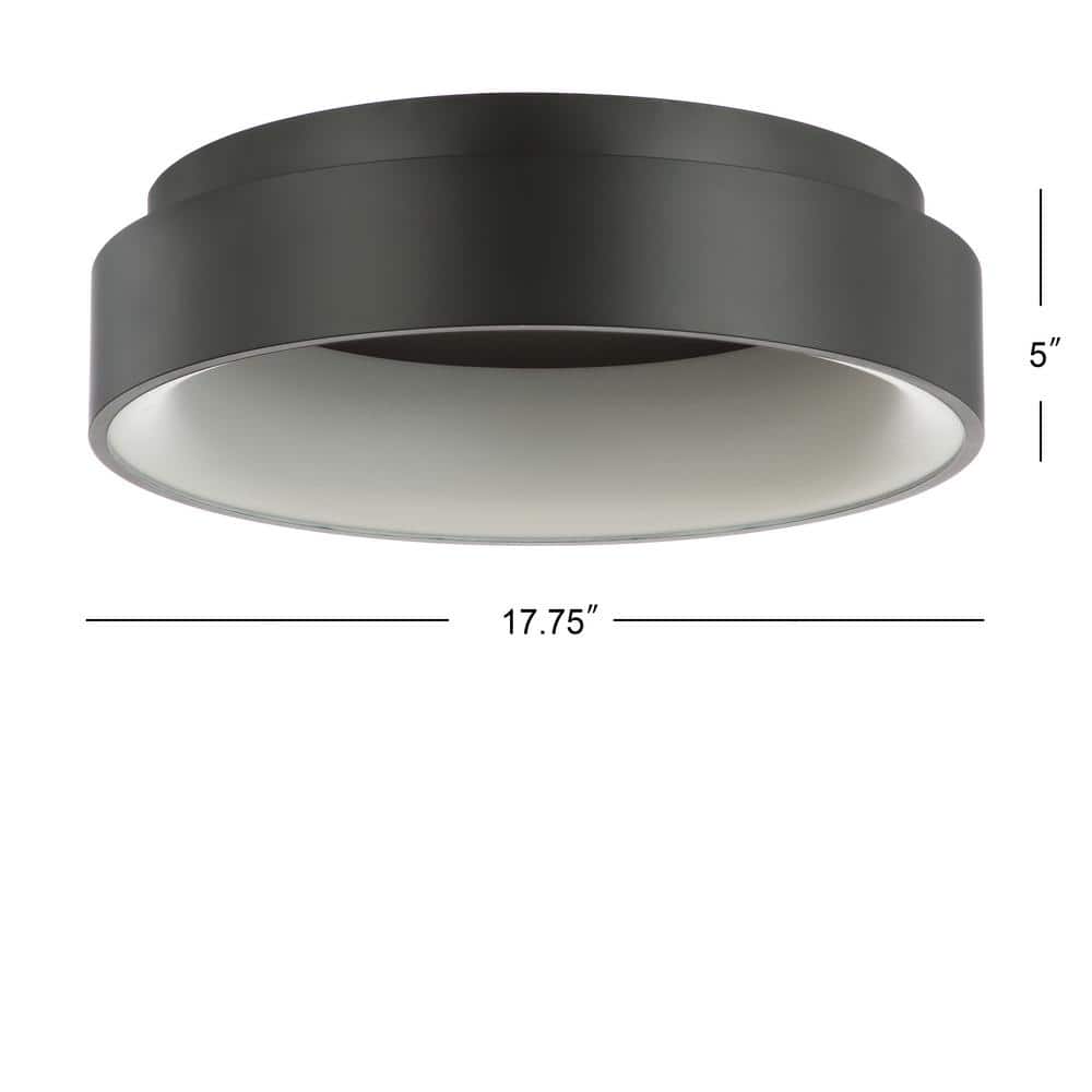 Black Drum 17.7" Integrated LED Flush Mount Ceiling Light