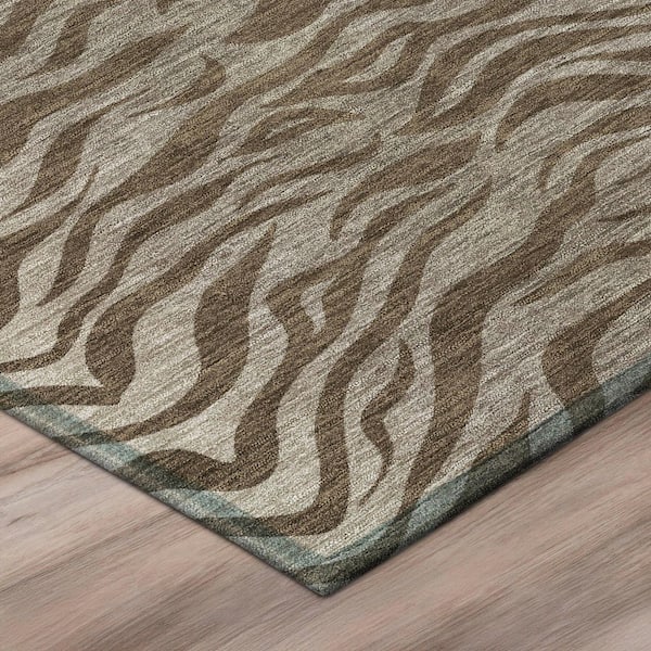 Chantille Machine Washable Indoor/Outdoor Abstract ACN2925 Chocolate 5 ft. x 7 ft. 6 in. Area Rug