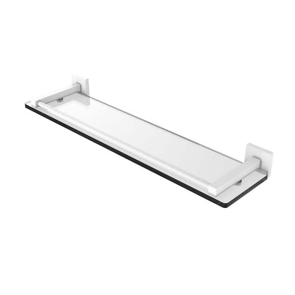 Allied Brass Montero Collection 22 in. Glass Shelf with Gallery Rail in  Matte White MT-1-22-GAL-WHM The Home Depot
