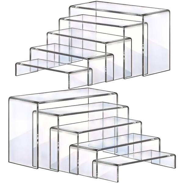 Esepony 10-Tier Clear Acrylic Risers with Rectangular for Cake Stand ...